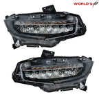 Full LED Headlight Replacement for Honda Civic (2016–2021) Clear Chrome