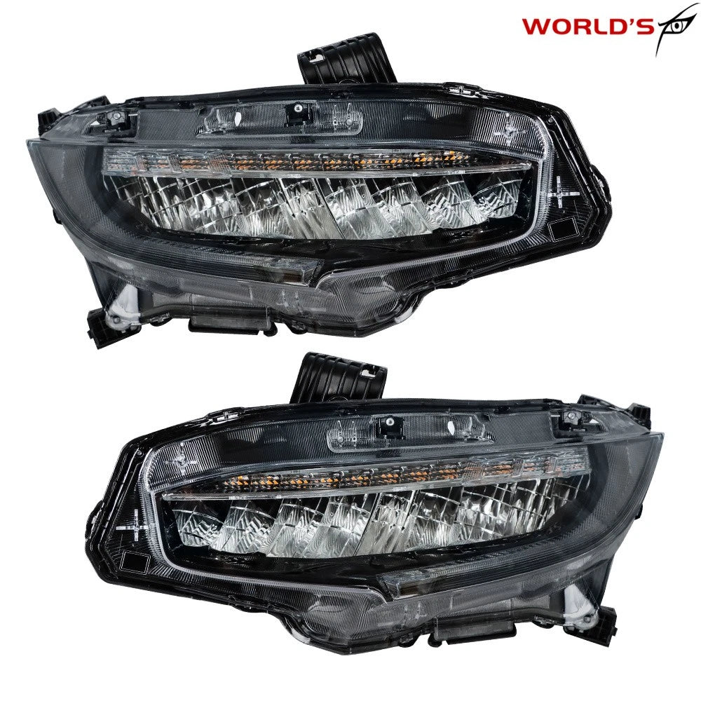 Full LED Headlight Replacement for Honda Civic (2016–2021) Clear Chrome
