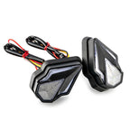 2X Flush Mount LED DRL Turn Signal Indicator Amber Red Light for Motorcycle