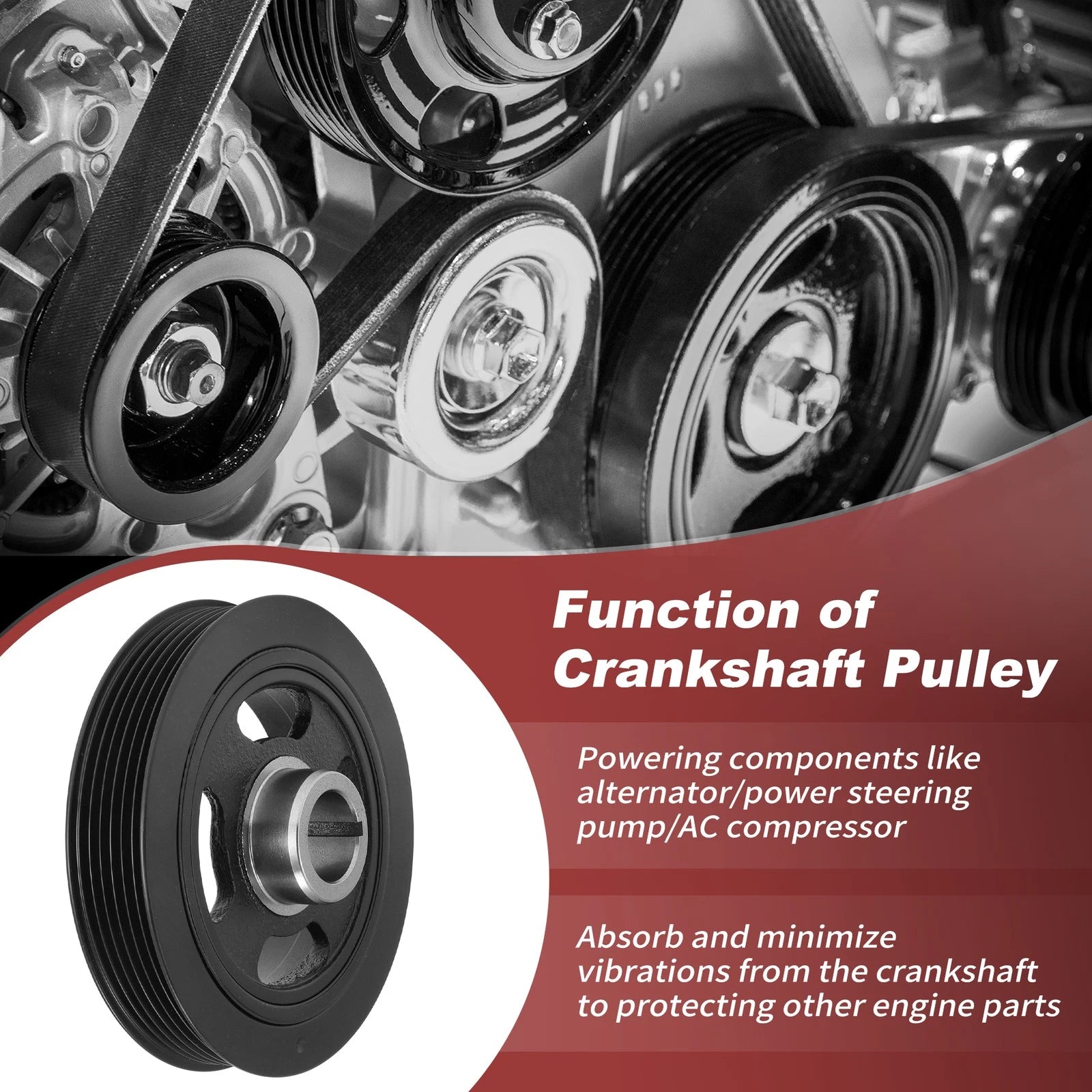 Engine Harmonic Balancer Crankshaft Pulley for Toyota Corolla Matrix (2003–2008) 347022040