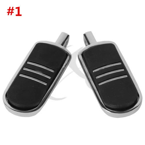 Chrome 1.25" Highway Short Angled Foot Pegs for Harley
