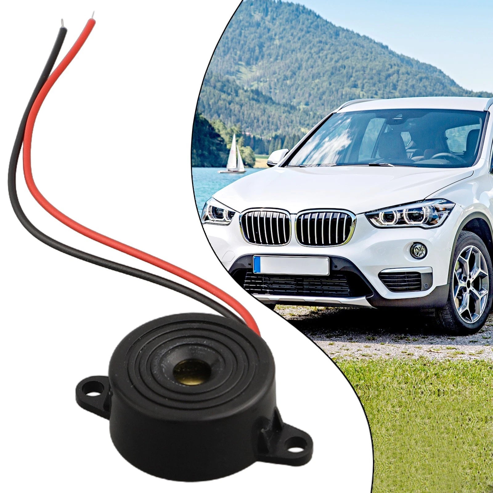 2X 85 DB Piezo Buzzer 12V DC for Wired Connector (2.2x2.2x1cm)