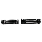 Black CNC Billet Aluminum 1" Handlebar Grips for Harley Touring