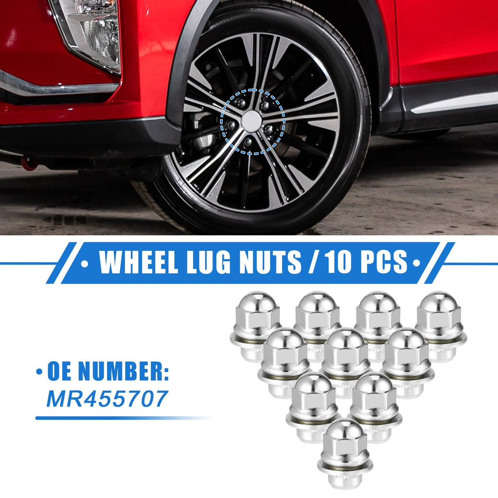 10 Pcs M12x1.5 Wheel Lug Nuts for Mitsubishi Endeavor Outlander (2004–2013)
