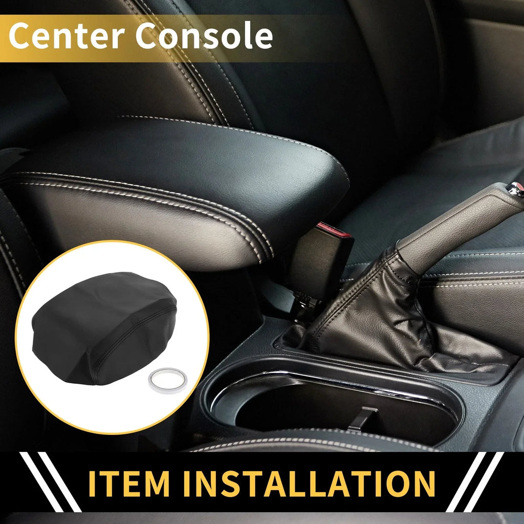 Center Console Cover for Honda Ridgeline 2006-2014 Microfiber Leather Black