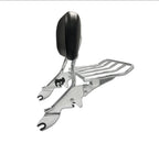 Chrome Backrest Sissy Bar with Luggage Rack for Harley Touring (2009–2017)