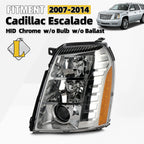 HID/Xenon Headlight for Cadillac Escalade (2007–2014) Chrome, Driver Side