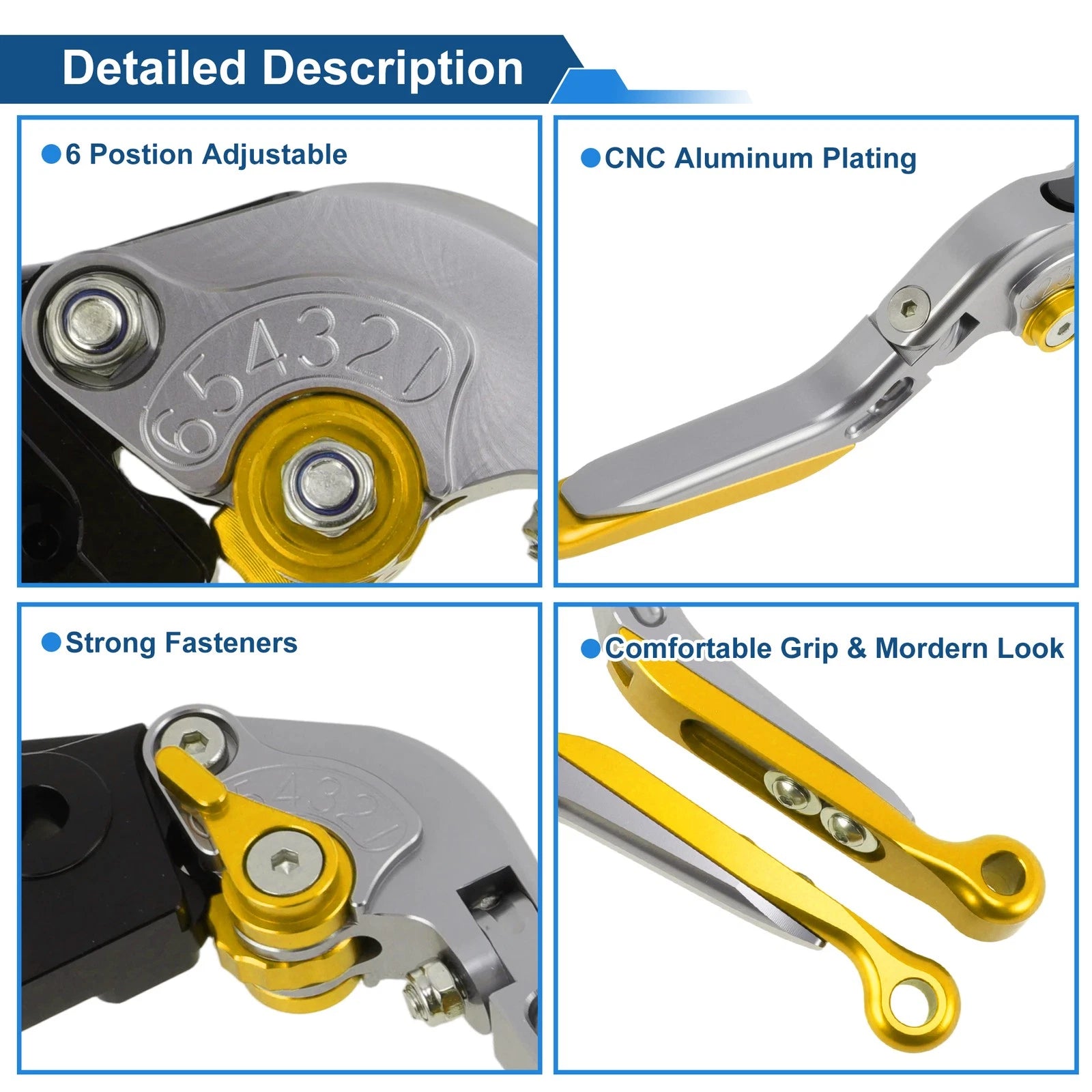Short Long Brake Clutch Levers for Honda Rebel CMX 500 300 (2017–2023) Titanium Gold