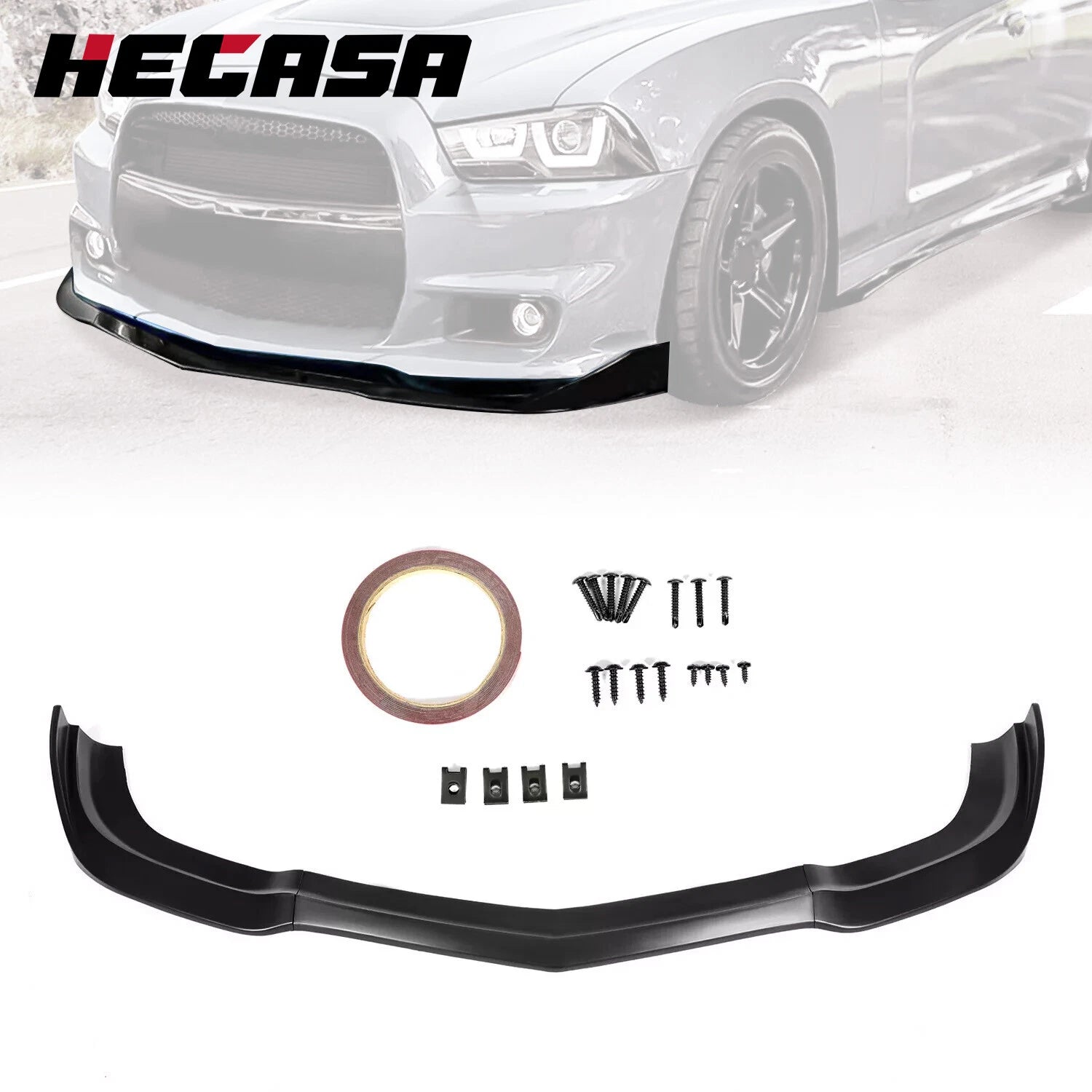 Matte Black Front Bumper Lip Spoiler for Dodge Charger SRT8 (2011–2014)