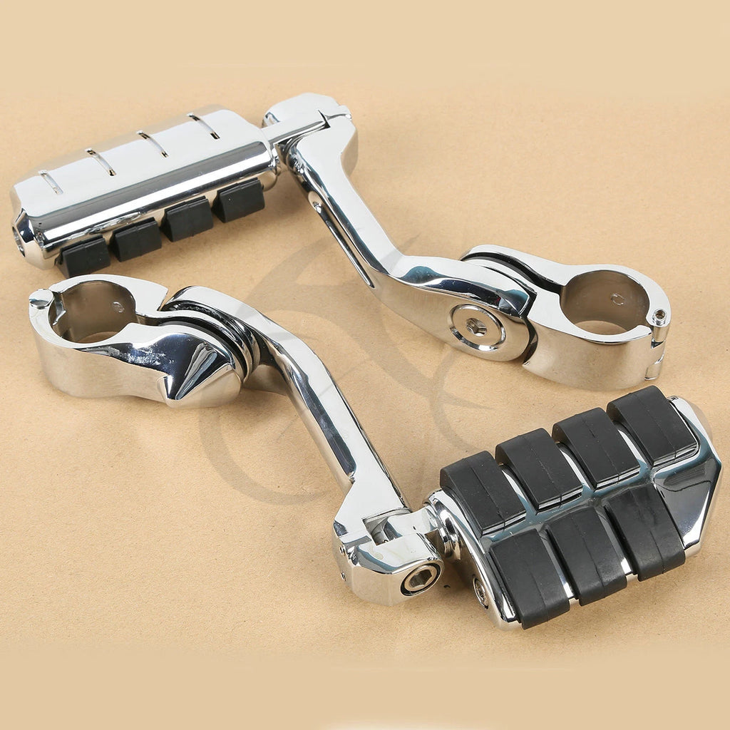 Chrome Long Highway Foot Pegs for Harley Road King, Street Glide