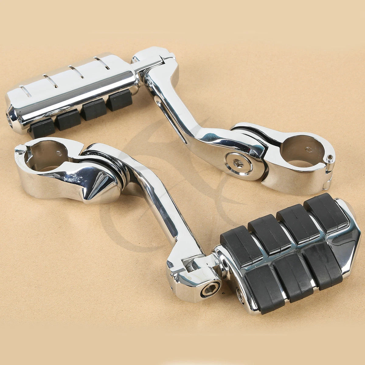 Chrome Long Highway Foot Pegs for Harley Road King, Street Glide