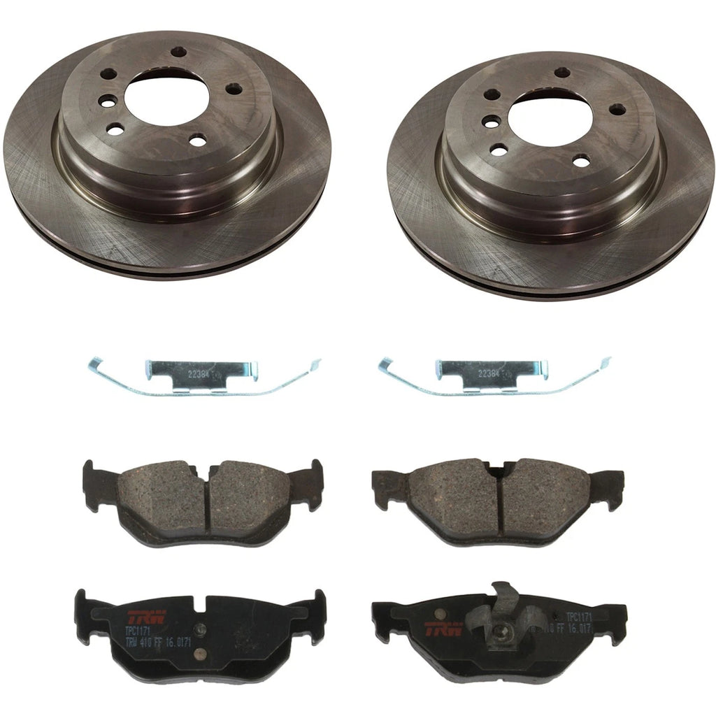 Set of 2 Brake Disc and Pad Kits for BMW 328, 325, X1