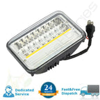 1pc 4"x6" Ultra White Hi/Low Beam DRL Square Headlight Universal