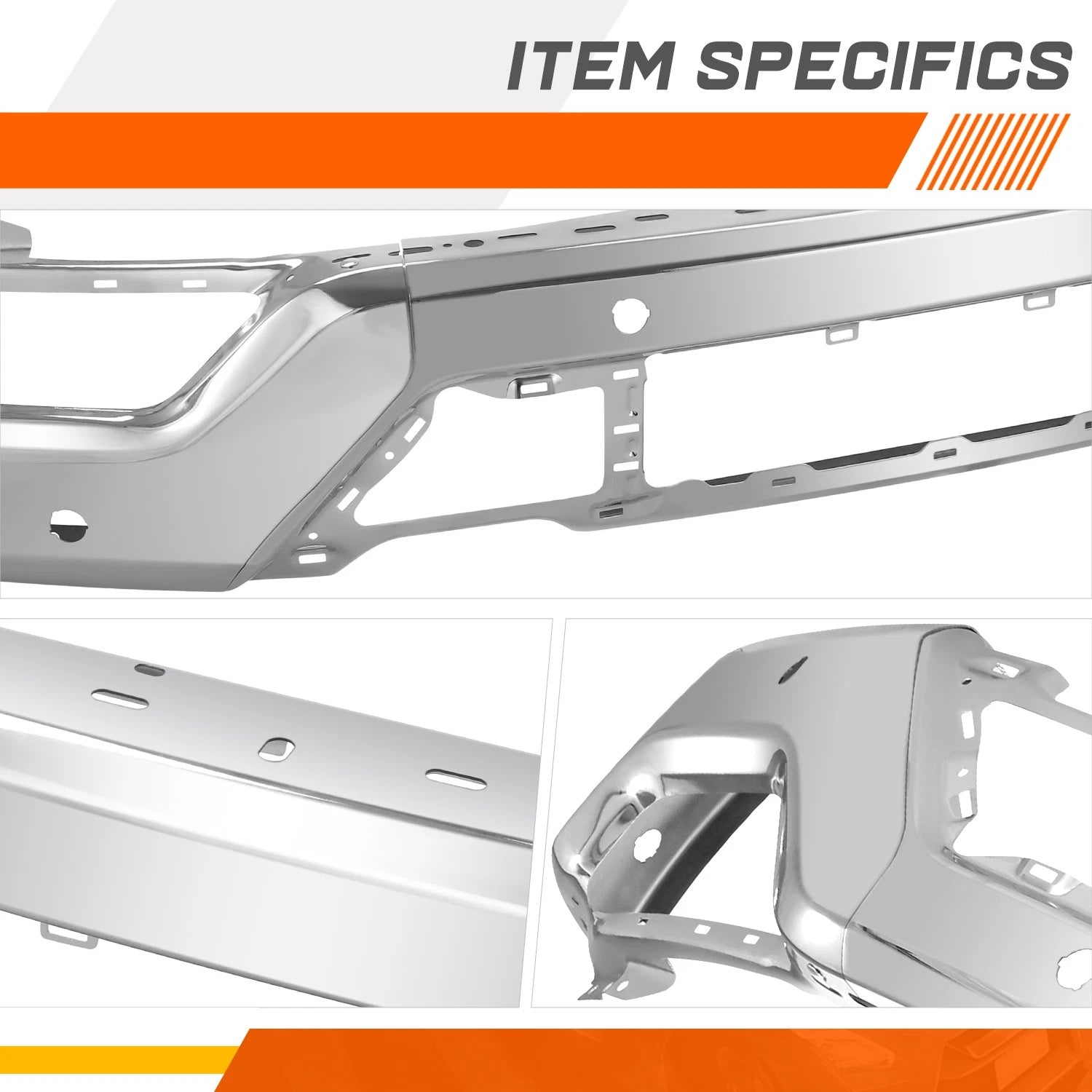 Front Bumper Face Bar for GMC Sierra 1500 Limited (2016–2019) w/ Fog Light Cutouts