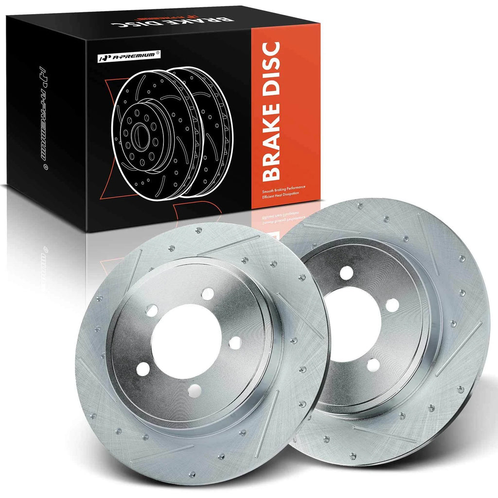 Set of 2 Rear Drilled Brake Rotors for Ford Explorer Mercury Mountaineer (2002–2010)