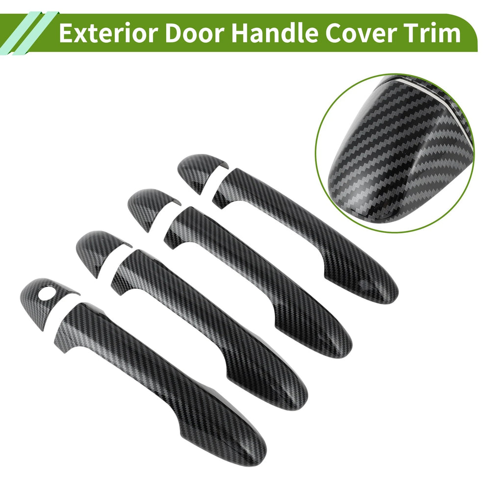 Exterior Door Handle Cover Trim for Toyota Highlander (2015–2019) Carbon Fiber Black