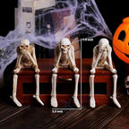 Set of 3 Halloween Statues for Speak See Hear No Evil Skeleton Skull (1990-1990)
