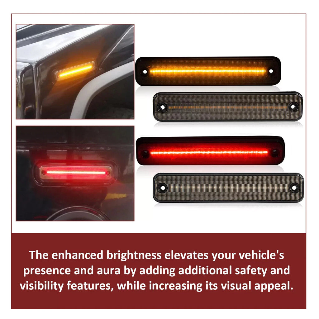 Set of 4 Smoked LED Side Marker Lights for Hummer H2 (2003–2009)