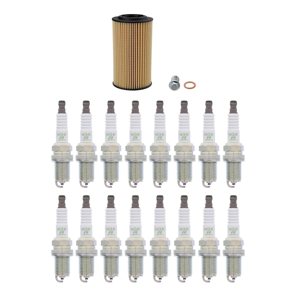 Wix Engine Oil Filter & NGK 16 V-Power Spark Plugs for W211 E500 (2003–2009)