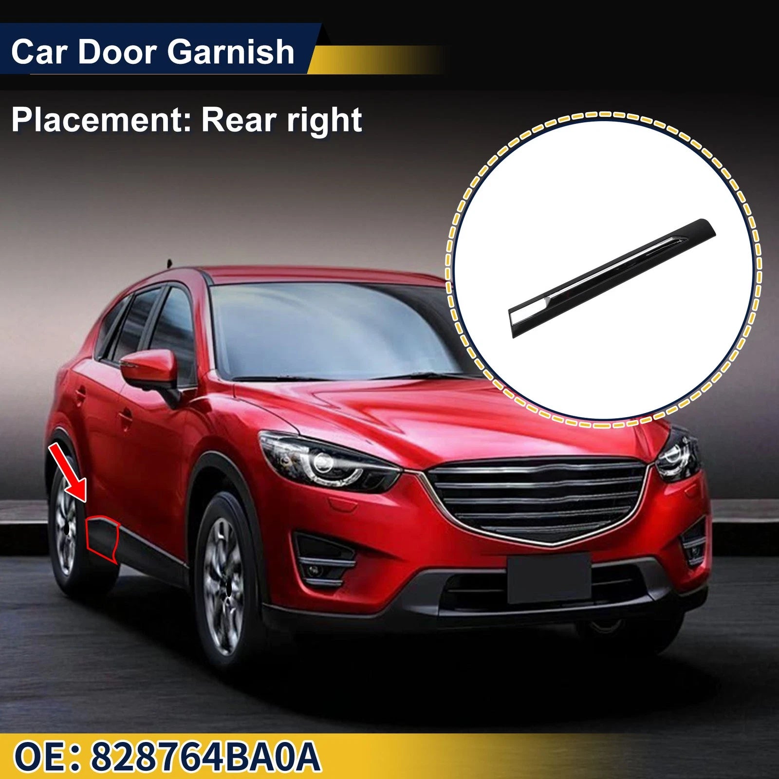 Rear Right Door Side Lower Trim No. 828764BA0A for Nissan Rogue (2017–2020)