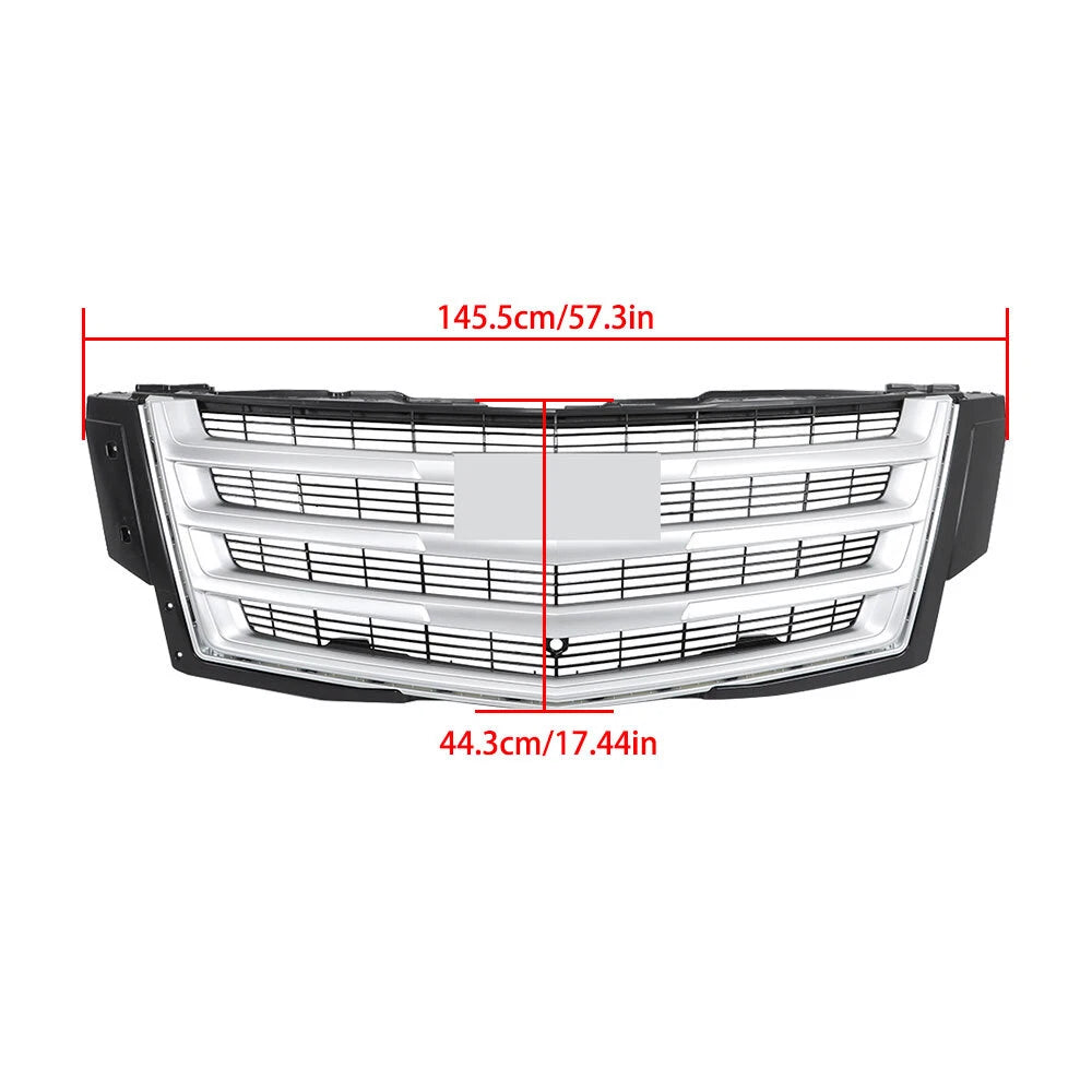 Grill for Cadillac Escalade (2015–2020) Silver Gray Center Mesh