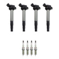 Set of 4 Ignition Coils & 4 NGK Platinum Spark Plugs for Toyota Corolla Vibe (2003–2008)