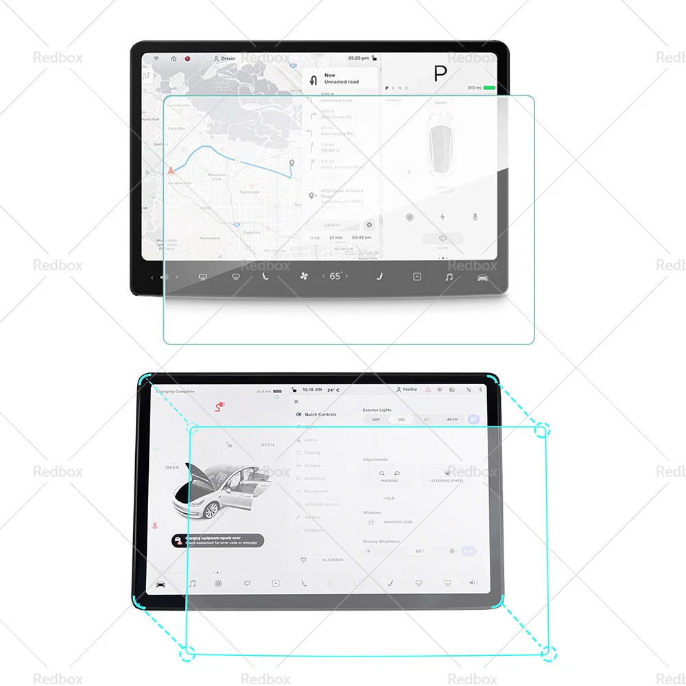 15" Tempered Glass Screen Protector for Tesla Navigation Touchscreen (2018–2023)