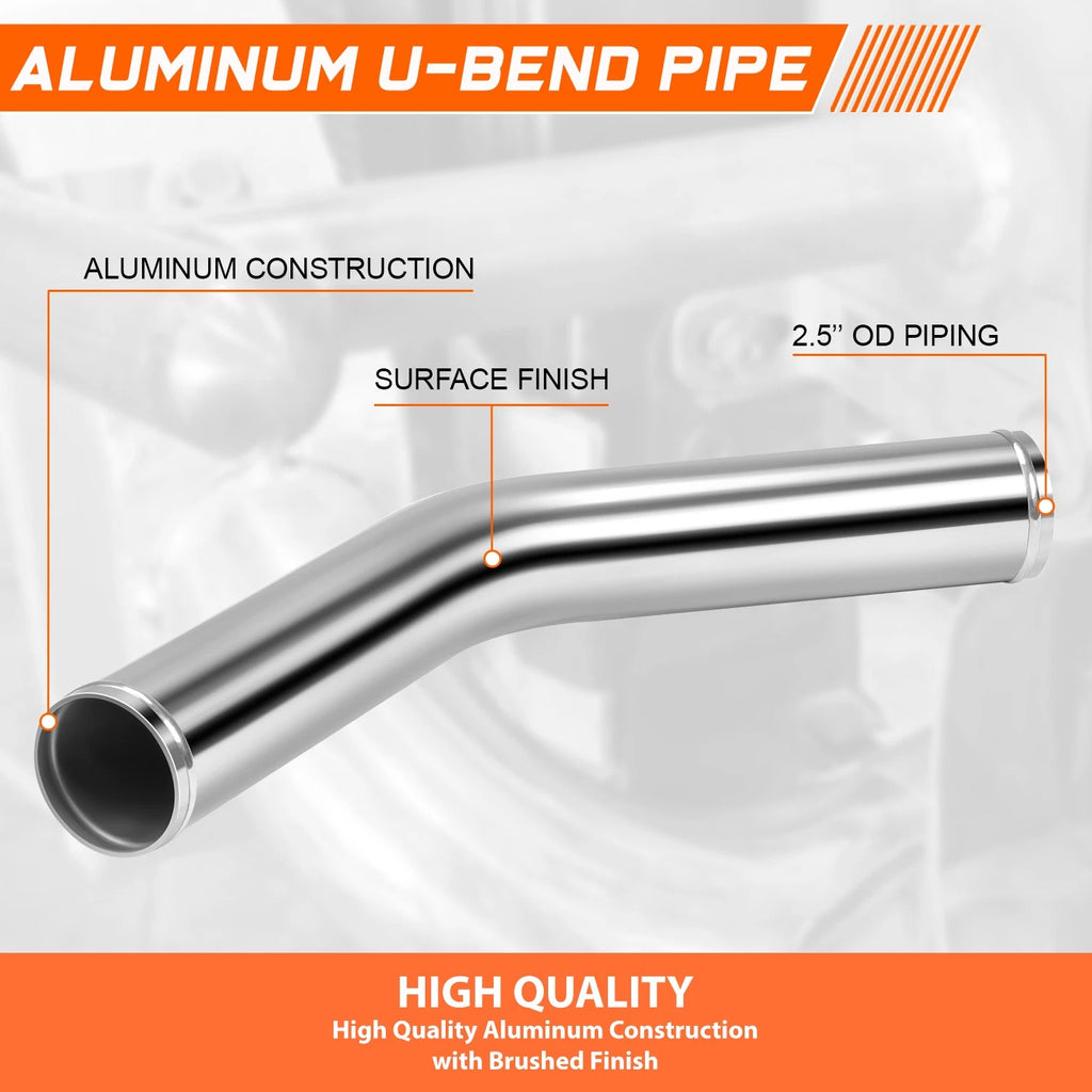 2.5" OD 45 Degree Mandrel Bend Aluminum Intercooler Pipe Intake Tube