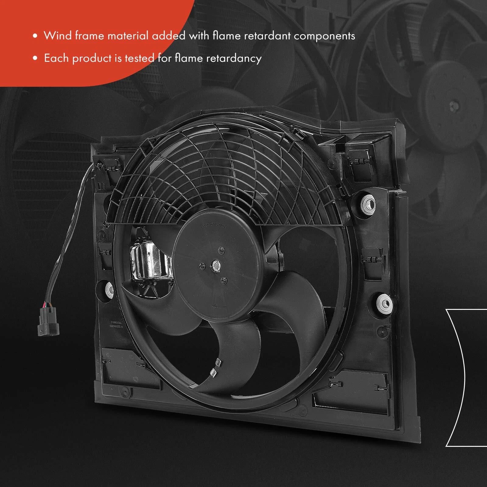 Cooling Fan Assembly with Shroud for BMW 330i 323i 325i 325xi 320i 323Ci (2000–2006)