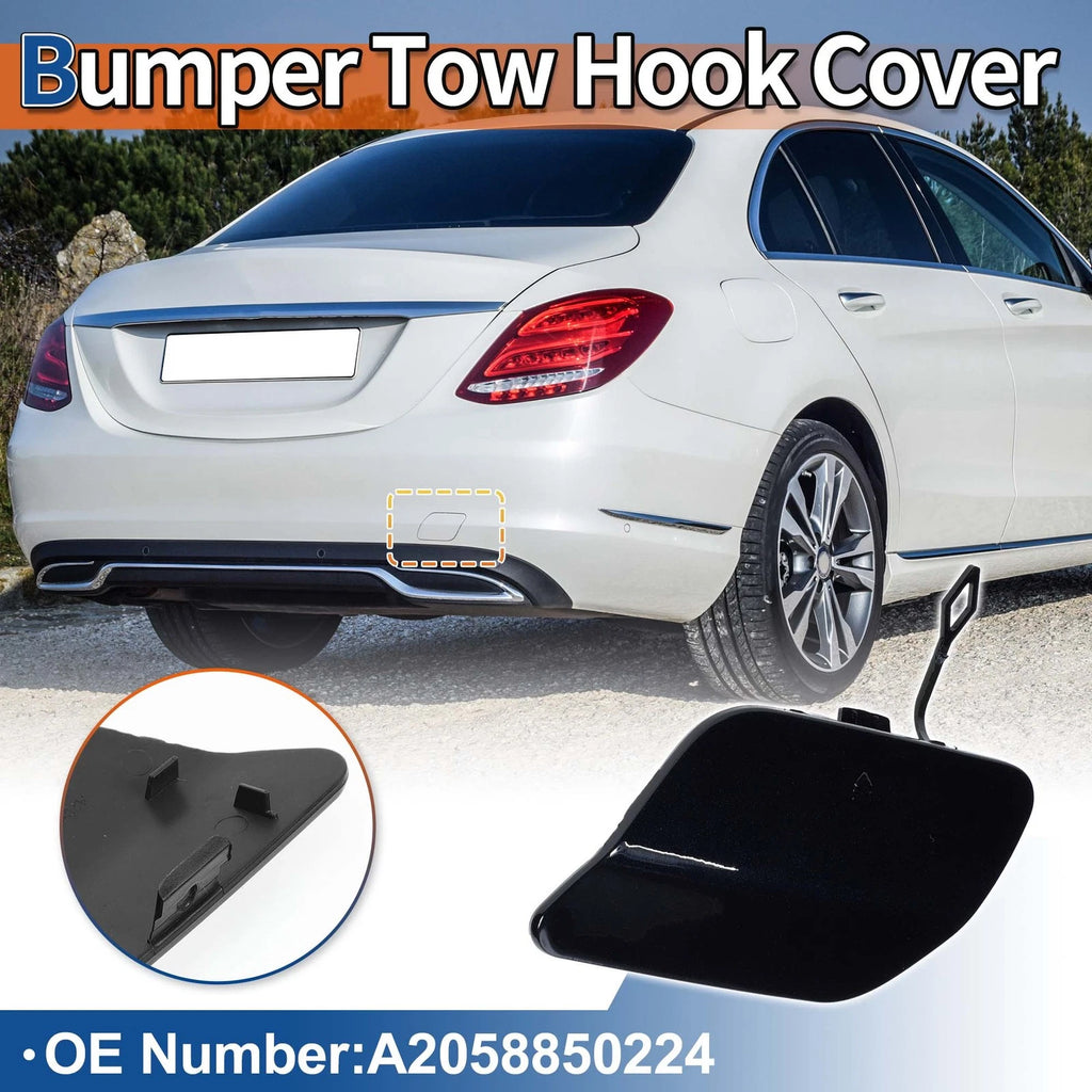 Rear Car Bumper Tow Hook Cover for Mercedes-Benz (2016–2020) No.A2058850224 Caliche Blue