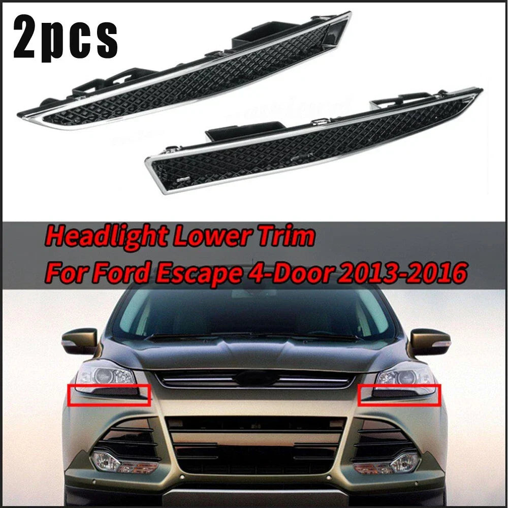 Decor Strip / 2 x / Headlight Mini Grille Bracket for Ford Maverick Escape