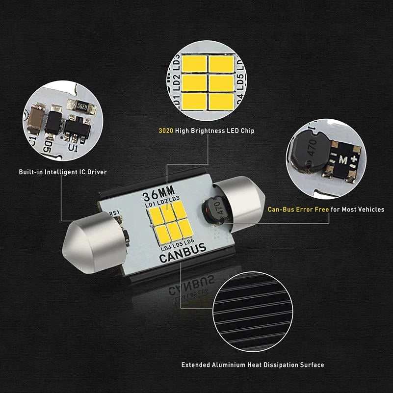 2X 6000K LED License Plate Light for BMW Audi Mercedes