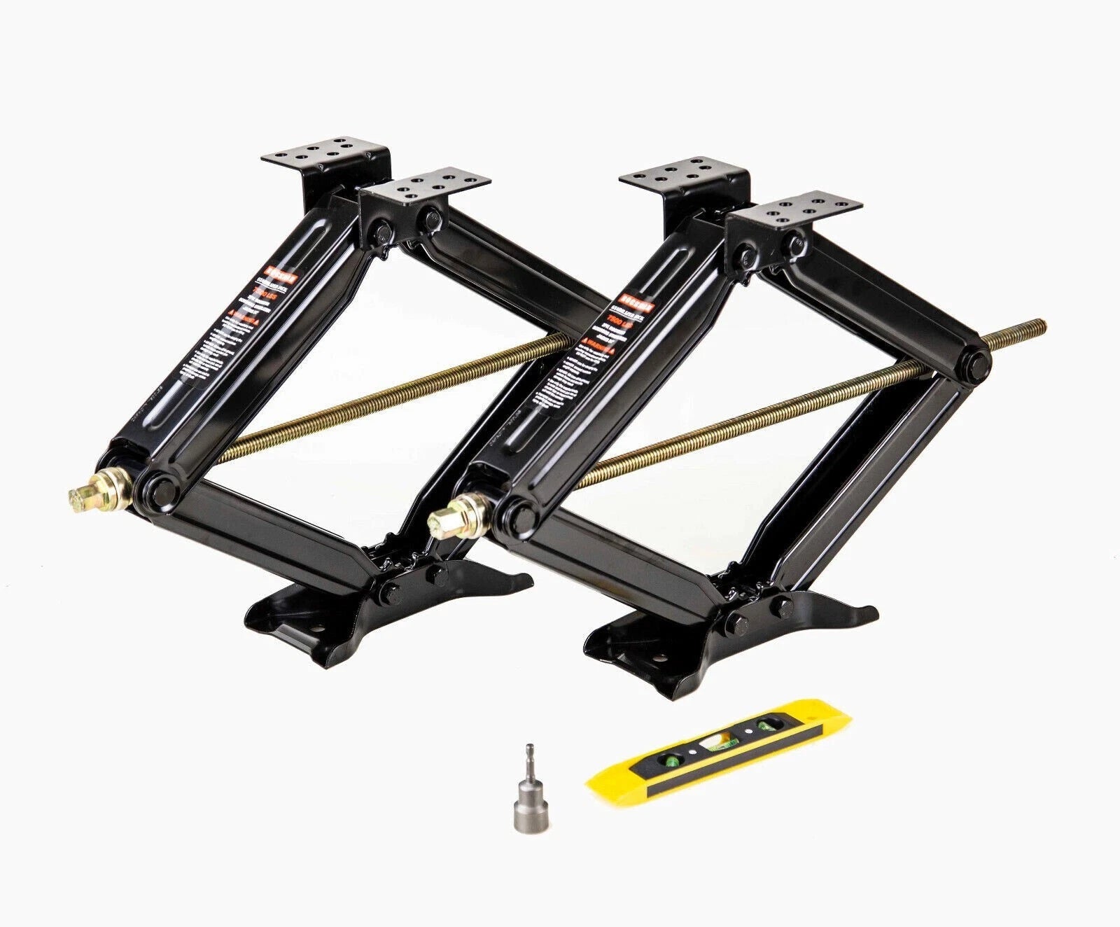 Set of 2 Stabilizer Leveling Scissor Jacks for RV Camper (24", 7500lbs)