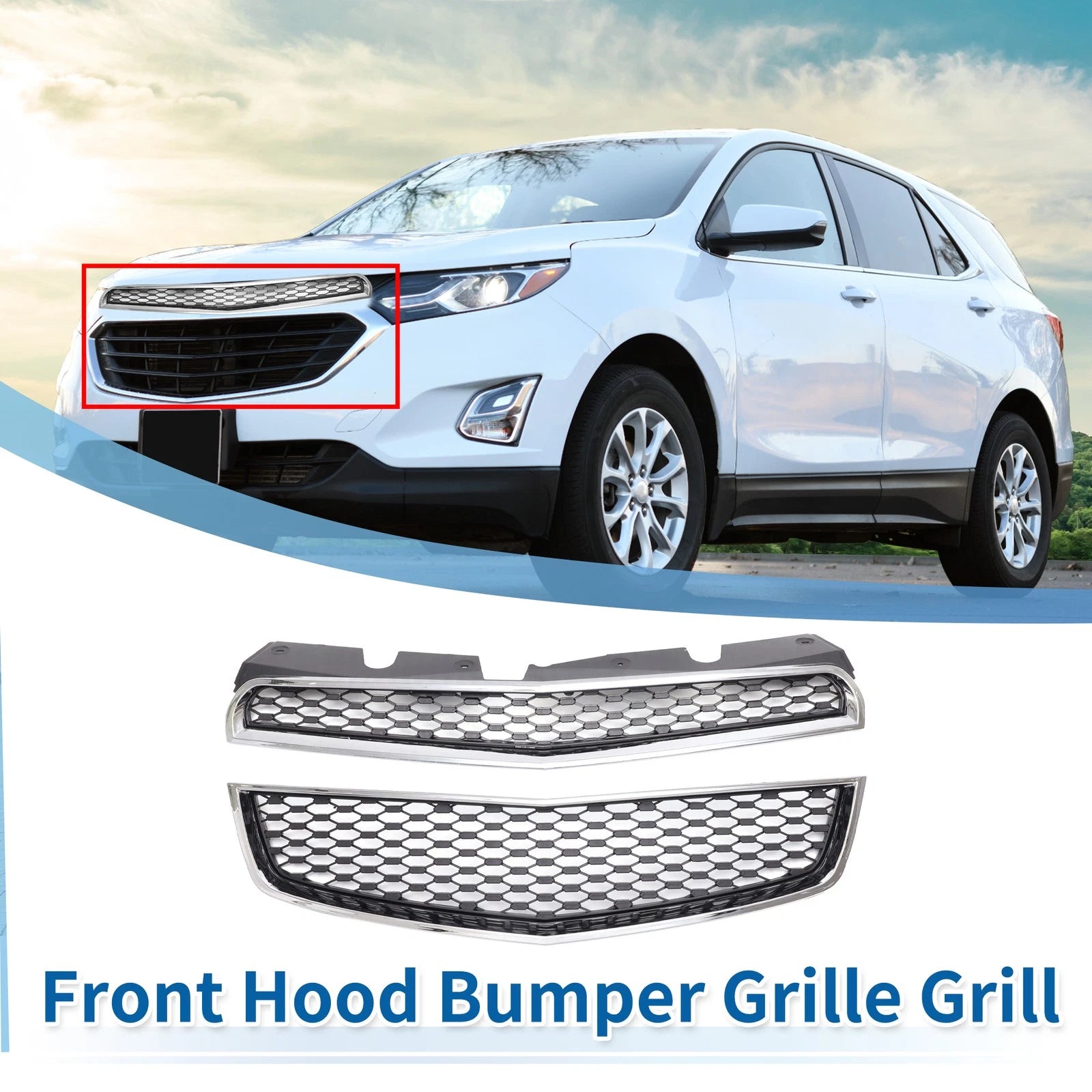 Front Upper Bumper Grille for Chevrolet Equinox (2010) - Set of 1