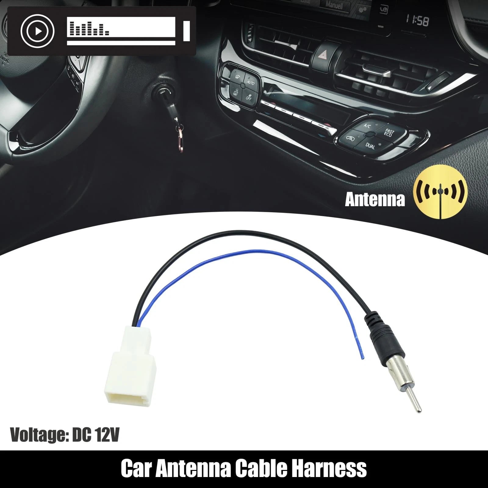 Antenna Wire Harness Adapter for Toyota (DC 12V)