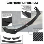 Carbon Fiber Front Bumper Lip for Honda Civic (2016–2021) + Strut Rods