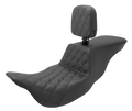 SADDLEMEN Tour Step-Up Seat for FL (2008–2024) - Rider Backrest, Lattice Stitch