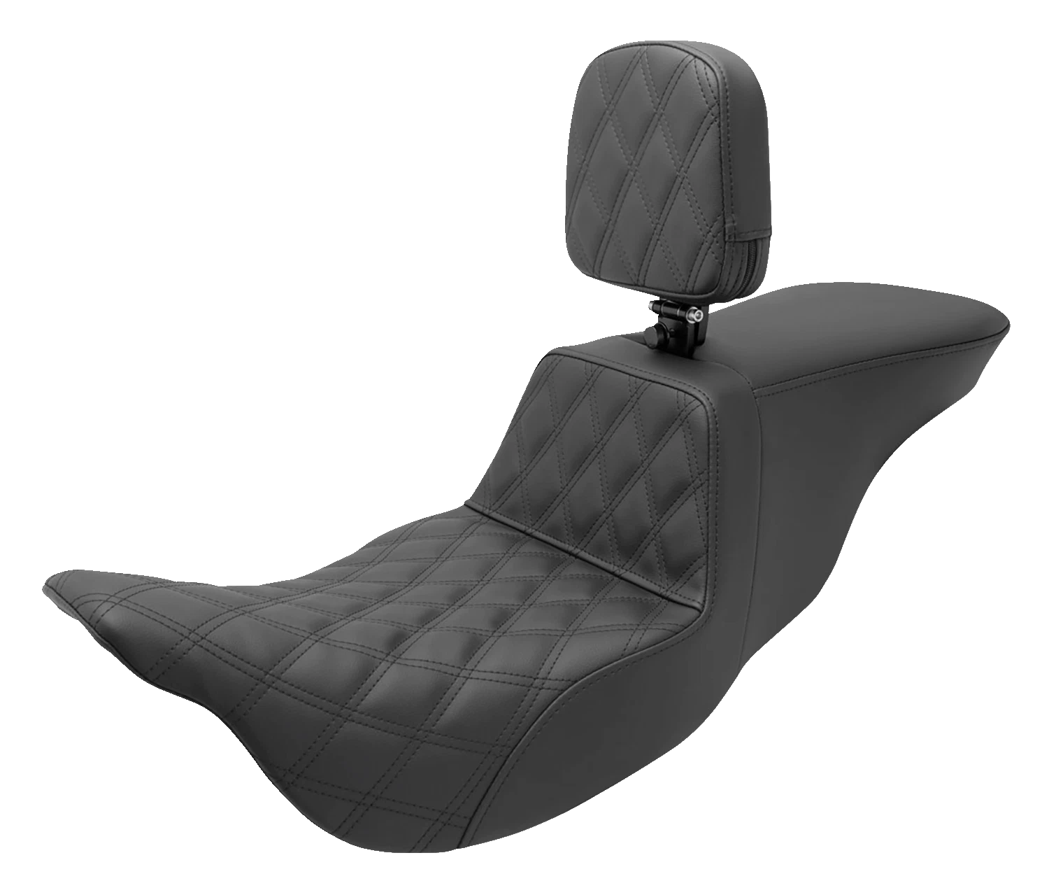 SADDLEMEN Tour Step-Up Seat for FL (2008–2024) - Rider Backrest, Lattice Stitch