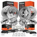 16x Drilled Brake Rotors & Pads with Calipers for Chevy Impala 
