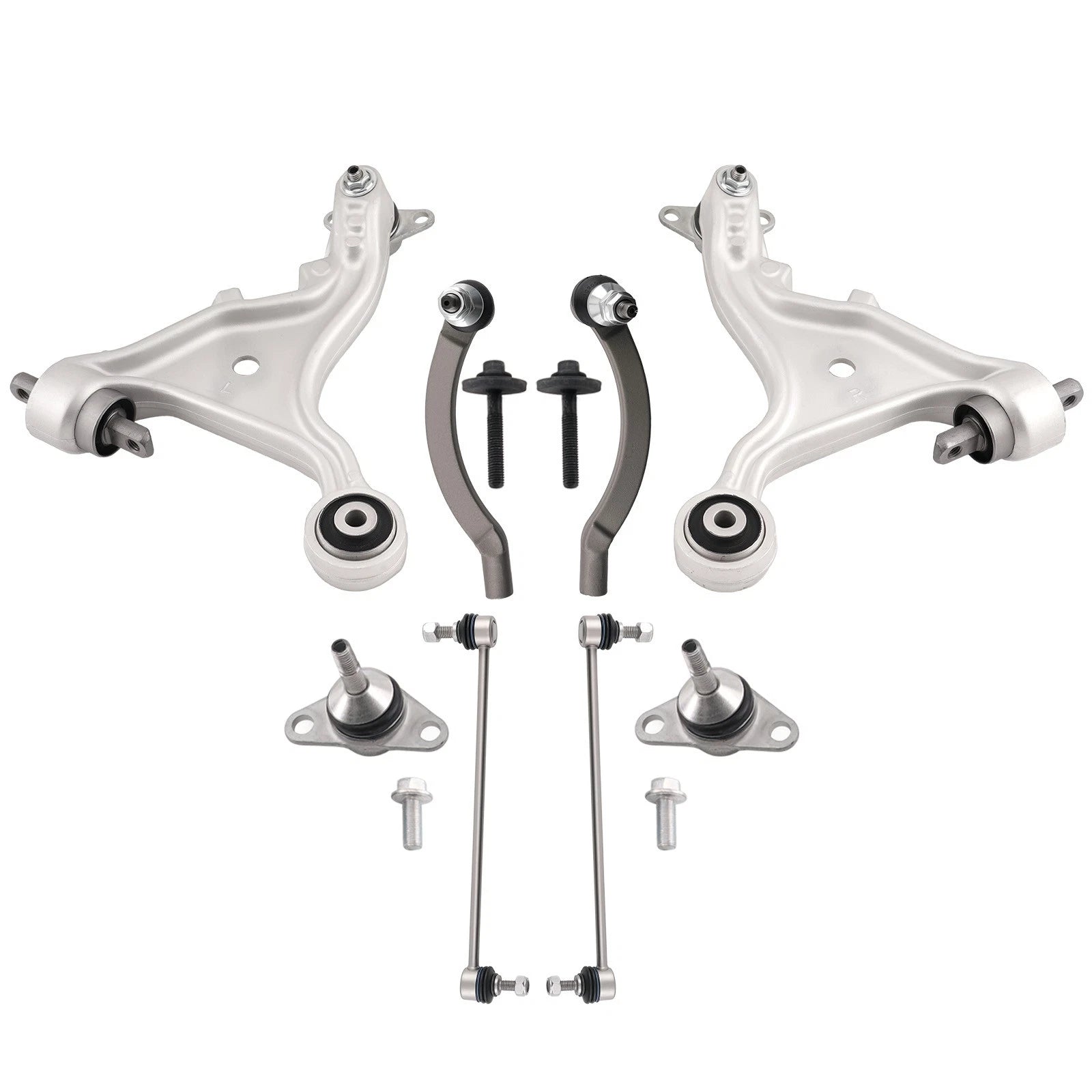 8pc Front Lower Control Arm w/Ball Joint Stabilizer End Link for Volvo S80 (2000–2006)