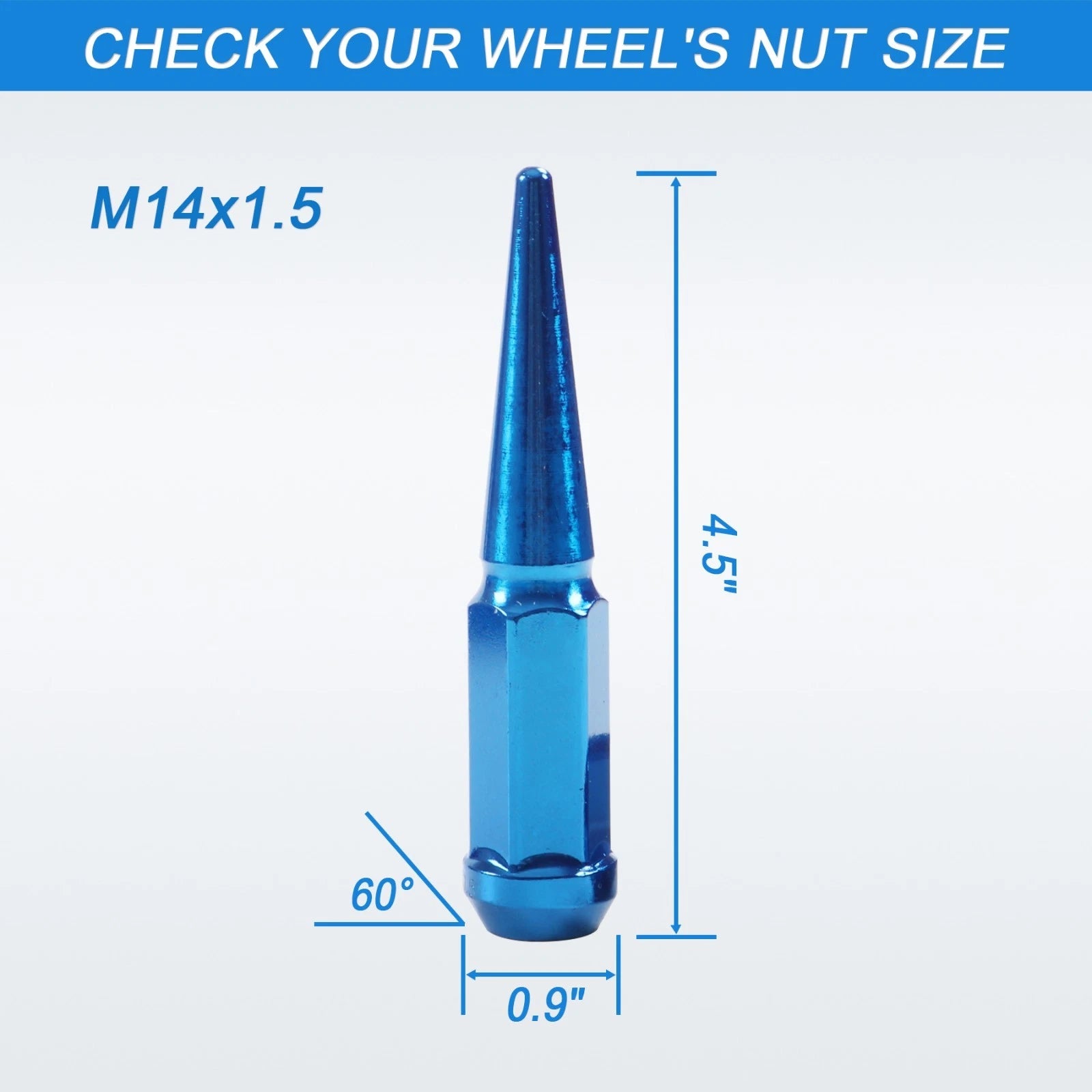 24 PCS Blue Spike Lug Nuts for Chevy Silverado Tahoe