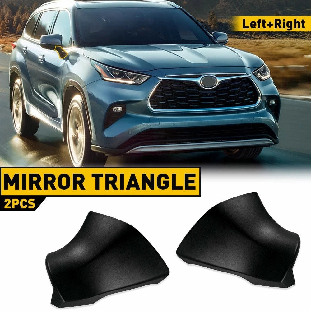 Set of 2 Triangle Mirror Rearview Base Covers for Toyota Highlander (2020–2022)