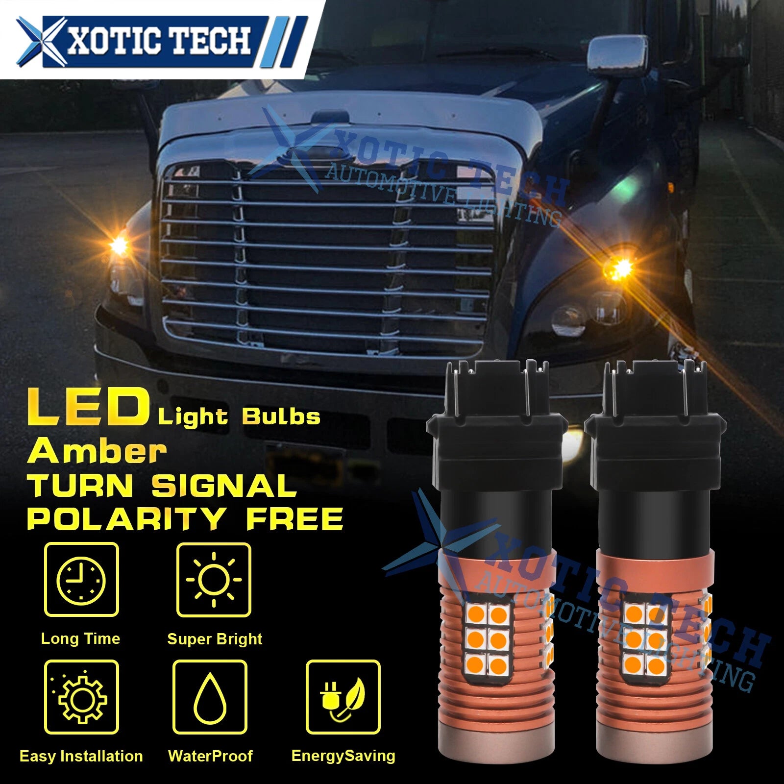 LED Parking Turn Signal Light Bulbs for Freightliner Cascadia (2008–2017)