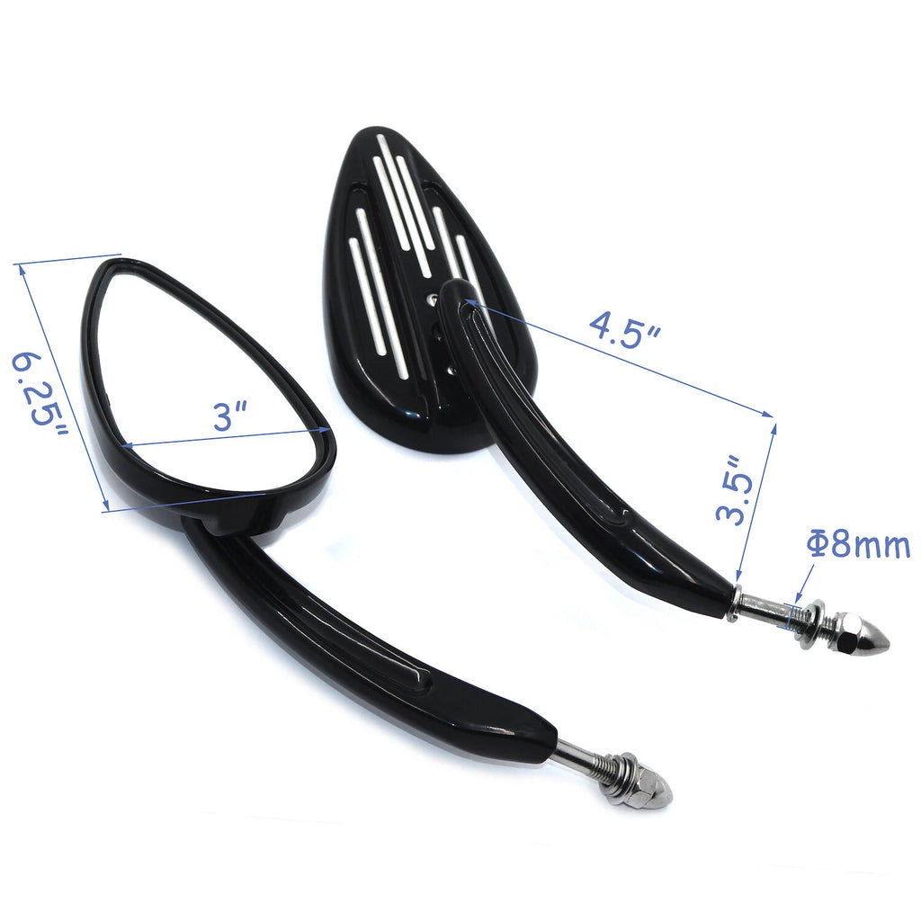 Black Rear View Mirrors for Harley (1982–Present)