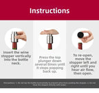 304 Stainless Steel Wine Stopper with Vacuum Pump for Wine Freshness
