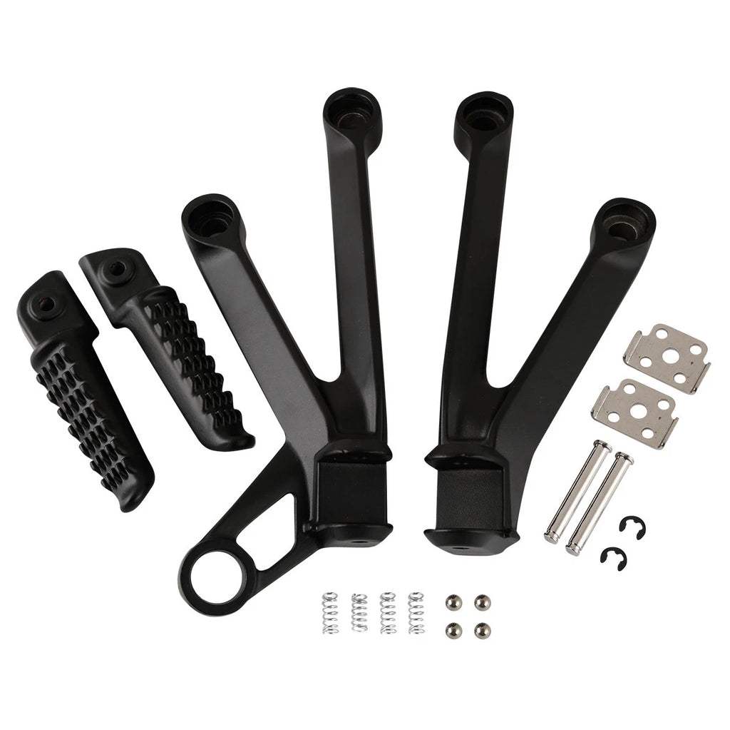 Set of 2 Passenger Footpegs Footrests Brackets for Kawasaki Ninja ZX10R (2004–2005)