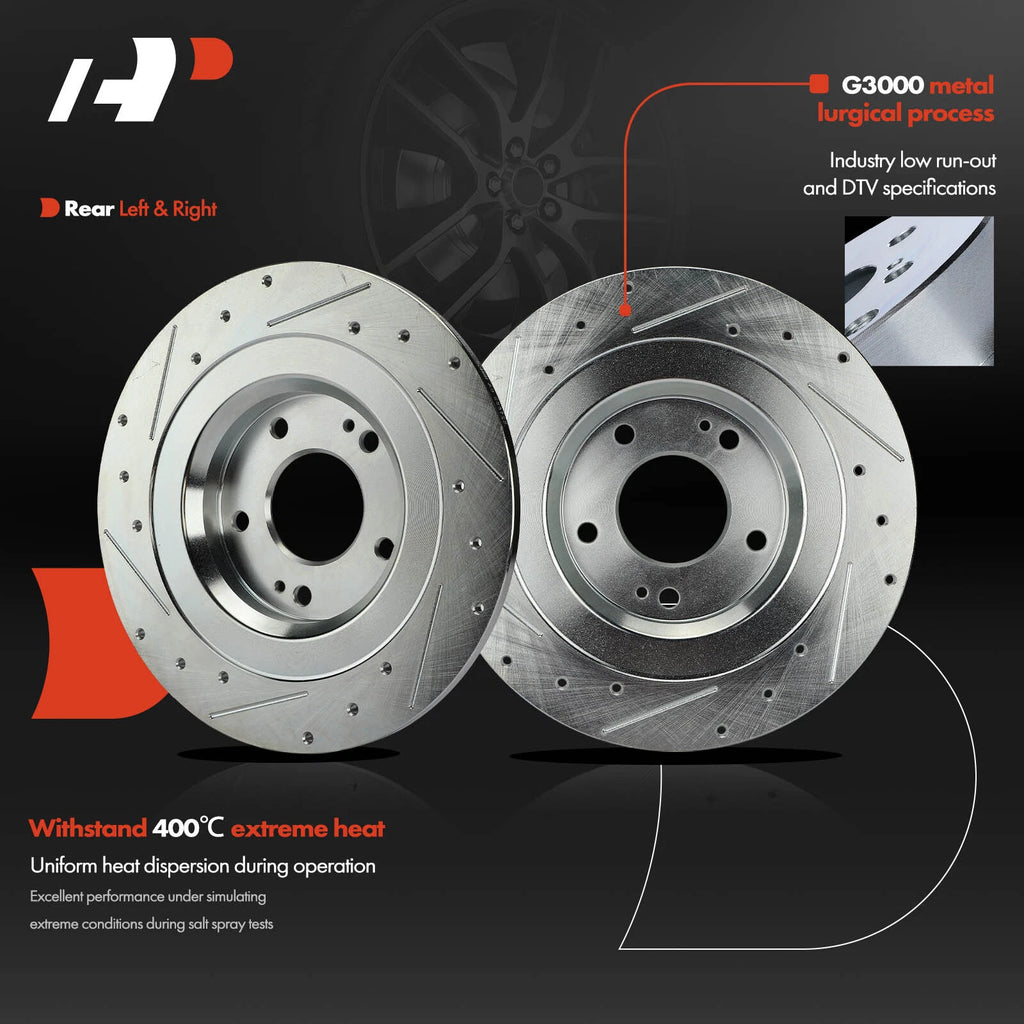 Rear Drilled Brake Rotors for Mitsubishi Outlander (2014–2020)