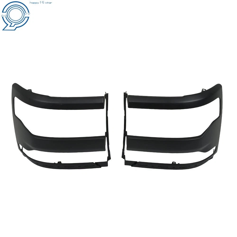 Pair of Black Headlight Trim Bezels for Chevy Silverado 1500 (2016-2018)