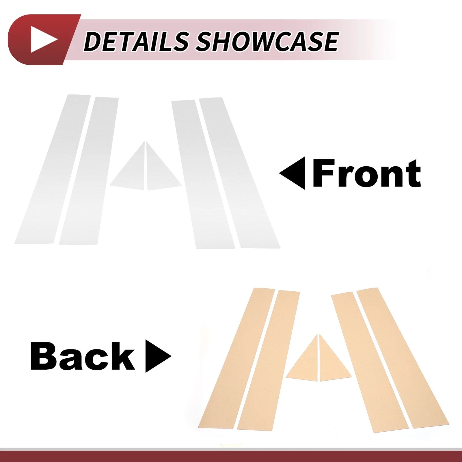 Set of 6 Door Pillar Window Trim for Audi Q3 (2015–2019) Chrome