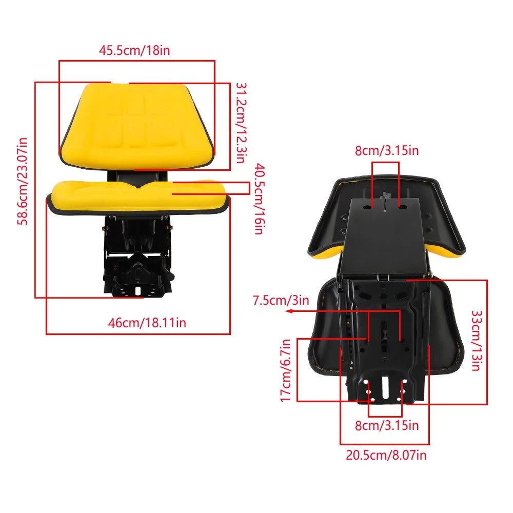 Yellow Tractor Suspension Seat for John Deere